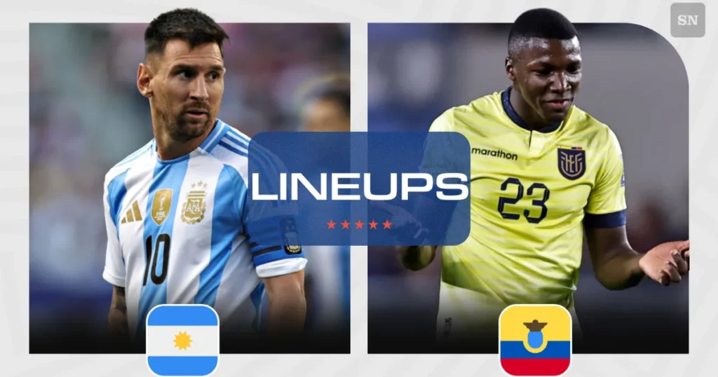 ecuador national football team vs argentina national football team lineups